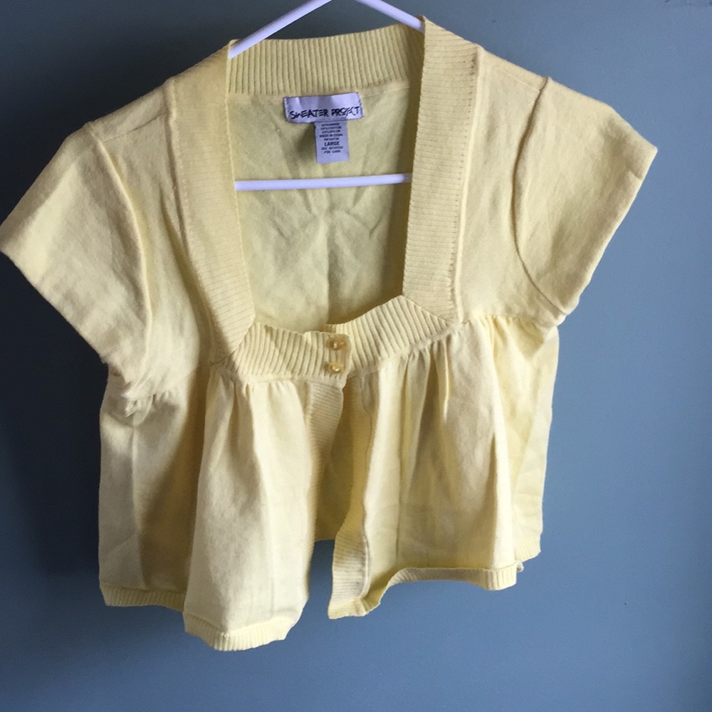 Yellow crop cardigan